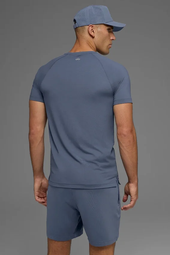 Idol T-shirt met ronde hals en korte mouwen - Bluestone
