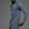 Idol T-shirt met ronde hals en lange mouwen - Bluestone