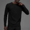 Idol T-shirt met ronde hals en lange mouwen - Zwart