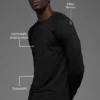 Idol T-shirt met ronde hals en lange mouwen - Zwart