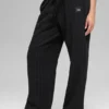 Joggingbroek met rechte pijpen en krijtstreep - Black Pinstripe