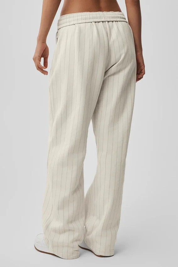 Joggingbroek met rechte pijpen en krijtstreep - Bone Pinstripe