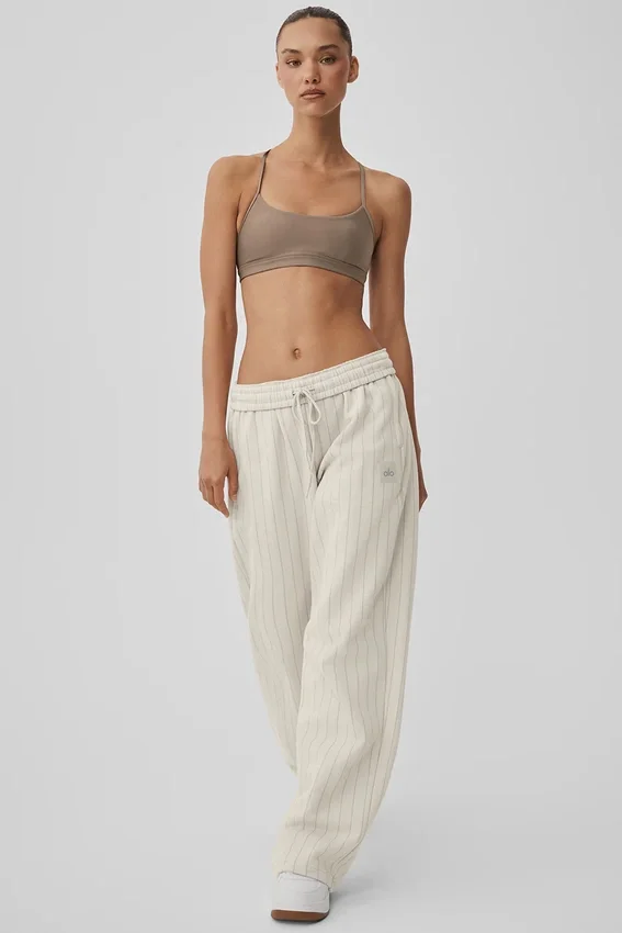 Joggingbroek met rechte pijpen en krijtstreep - Bone Pinstripe