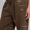 Joggingbroek met rechte pijpen en krijtstreep - Espresso Pinstripe