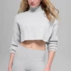 Kabelgebreide, cropped Winter Bliss-coltrui met lange mouwen - Athletic Heat
