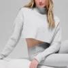 Kabelgebreide, cropped Winter Bliss-coltrui met lange mouwen - Athletic Heat
