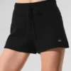 Kashmir High-Waist plush waffle korte broek - Zwart