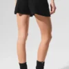 Kashmir High-Waist plush waffle korte broek - Zwart