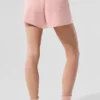 Kashmir-korte broek met High-Waist en zachte wafelstof - Pink Quartz