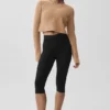 Kashmir-pluche waffelpatroon cropped shirt met lange mouwen - Toasted Almond