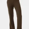 Kasjmier High-Waist broek met zachte wafelstof - Espresso