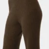 Kasjmier High-Waist broek met zachte wafelstof - Espresso
