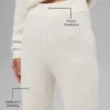 Kasjmier High-Waist broek met zachte wafelstructuur - ivoor