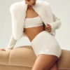 Kasjmier High-Waist Embrace-korte broek - Ivory
