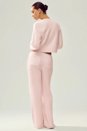 Kasjmier High-Waist Northstar-broek met rechte pijpen en hoge taille – Frosted Pink