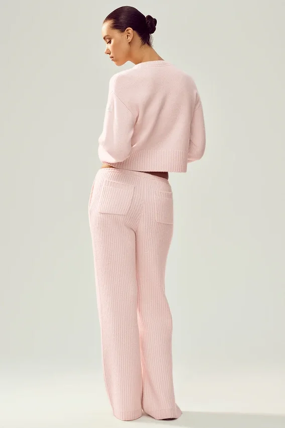 Kasjmier High-Waist Northstar-broek met rechte pijpen en hoge taille – Frosted Pink