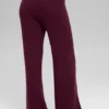 Kasjmier High-Waist pluche broek met wafelstructuur - Bordeauxrood