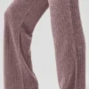 Kasjmier High-Waist pluche broek met wafelstructuur - Mushroom Heather