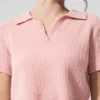 Kasjmier pluche wafelpolo - Roze kwarts