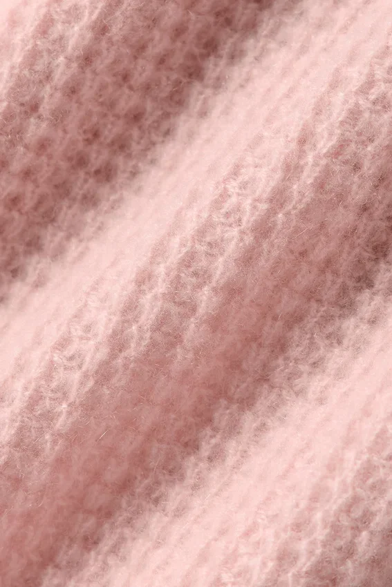 Kasjmier pluche wafelpolo - Roze kwarts