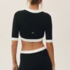 Katoen-kasjmier Cropped Capri Dream-vest - Zwart/Wit