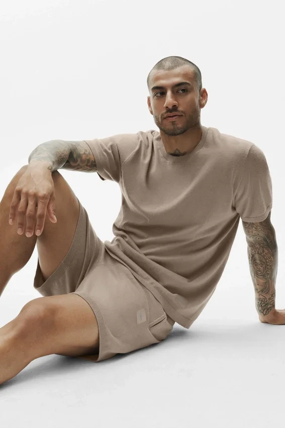 Katoen-kasjmier Ever Soft T-shirt met korte mouwen – Gravel