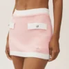 Katoen-kasjmier High-Waist capri-rok ‘Dream’ – Zonovergoten roze/wit