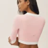 Katoen-kasjmier kort capri Dream-vest - Zonovergoten roze/wit