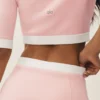 Katoen-kasjmier kort capri Dream-vest - Zonovergoten roze/wit