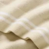 Katoen-kasjmier My Serve met korte mouwen - zandbeige/wit
