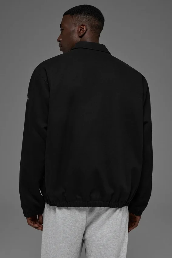 Katoenen canvas Coaches-jas - Zwart