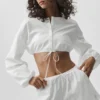 Katoenen cropped Real Deal met lange mouwen - Wit