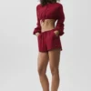 Katoenen cropped Real Deal-shirt met lange mouwen – Summer Romance Red