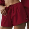Katoenen High-Waist Real Deal-korte broek – Summer Romance Red