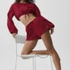 Katoenen High-Waist Real Deal-korte broek – Summer Romance Red
