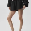 Katoenen High-Waist Real Deal-korte broek - Zwart