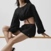 Katoenen High-Waist Real Deal-korte broek - Zwart