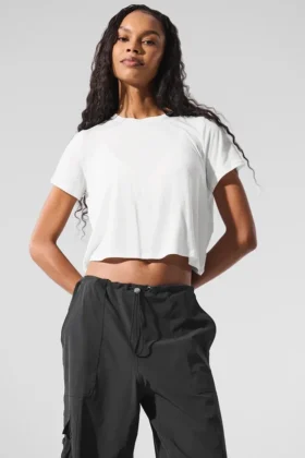 Kort All Day-shirt met korte mouwen - Wit