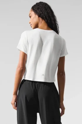 Kort All Day-shirt met korte mouwen – Wit