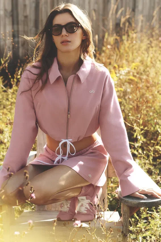 Kort 'Fan Favorite'-jas met doorlopende rits - Vintage Pink