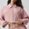 Kort 'Fan Favorite'-jas met doorlopende rits - Vintage Pink