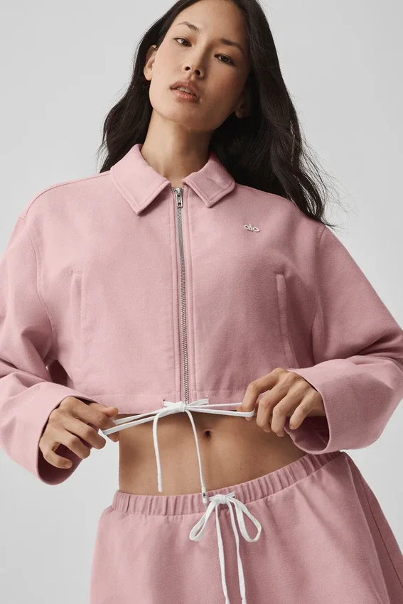 Kort 'Fan Favorite'-jas met doorlopende rits - Vintage Pink