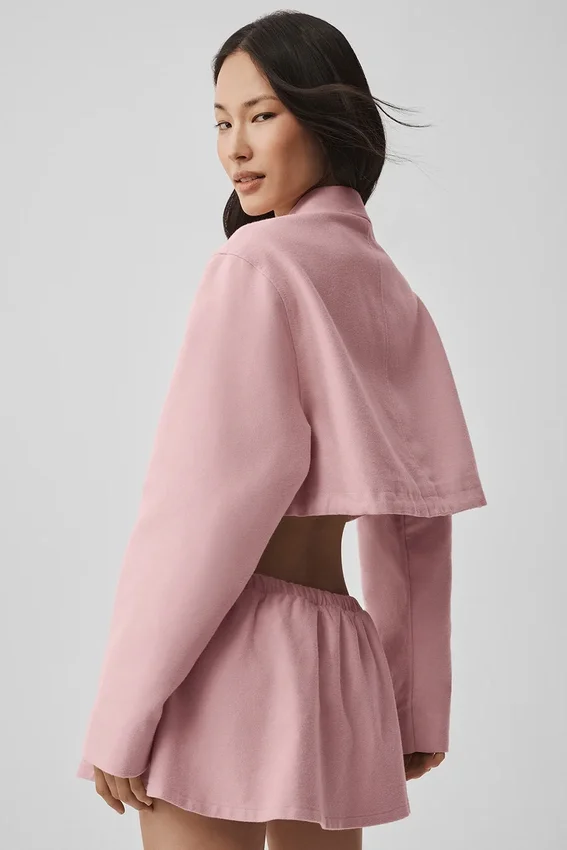 Kort 'Fan Favorite'-jas met doorlopende rits - Vintage Pink