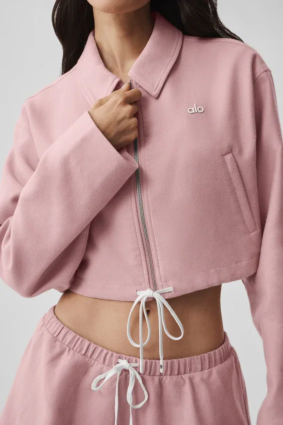 Kort 'Fan Favorite'-jas met doorlopende rits - Vintage Pink