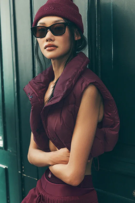 Kort Gold Rush-gilet - Bordeauxrood