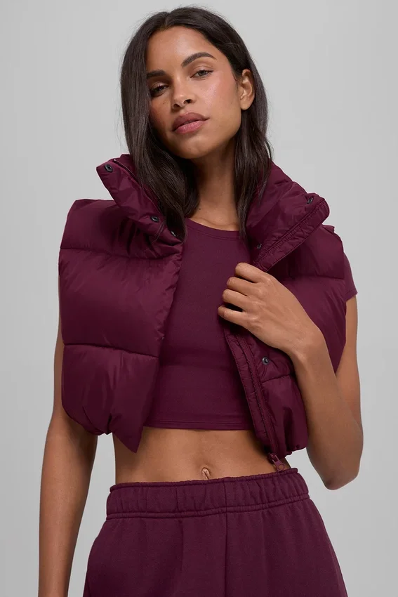Kort Gold Rush-gilet - Bordeauxrood