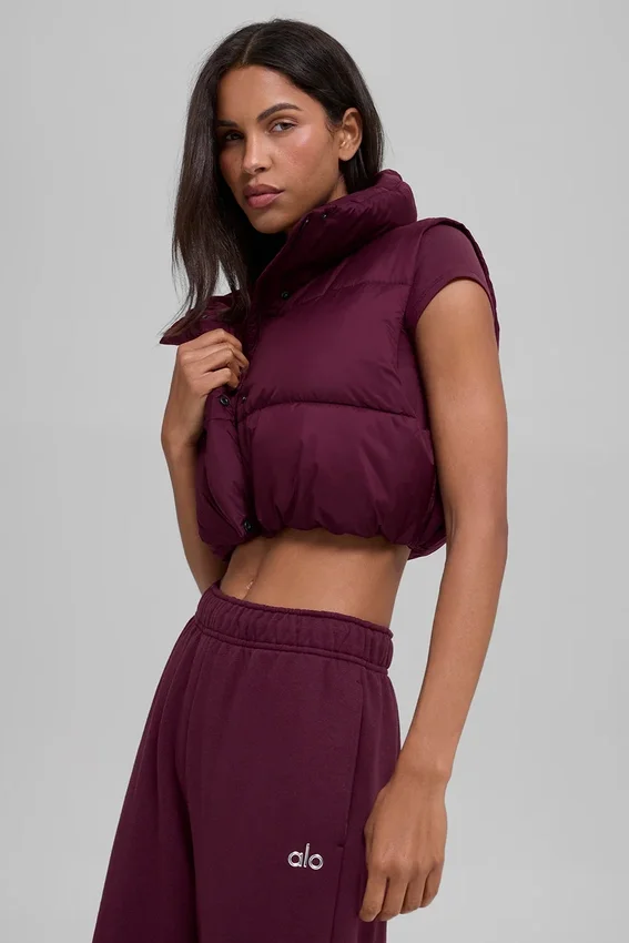 Kort Gold Rush-gilet - Bordeauxrood