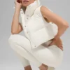 Kort Gold Rush-puffergilet - Ivoor