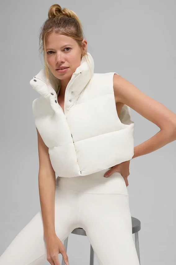Kort Gold Rush-puffergilet - Ivoor