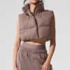 Kort Gold Rush-puffergilet - Mushroom